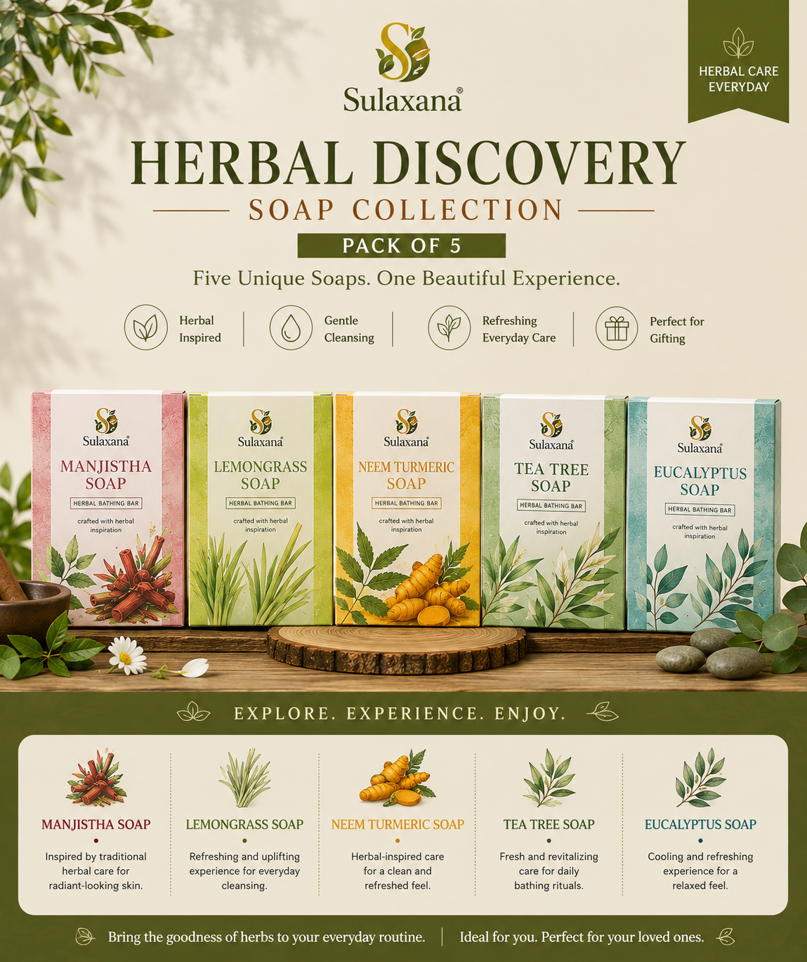 Sulaxana Herbal Discovery Soap Collection (Pack of 5)