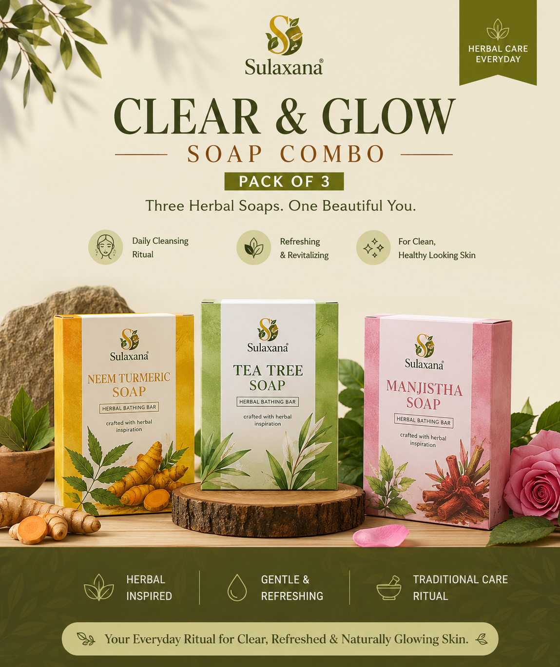 Sulaxana Clear & Glow Soap Combo (Pack of 3)
