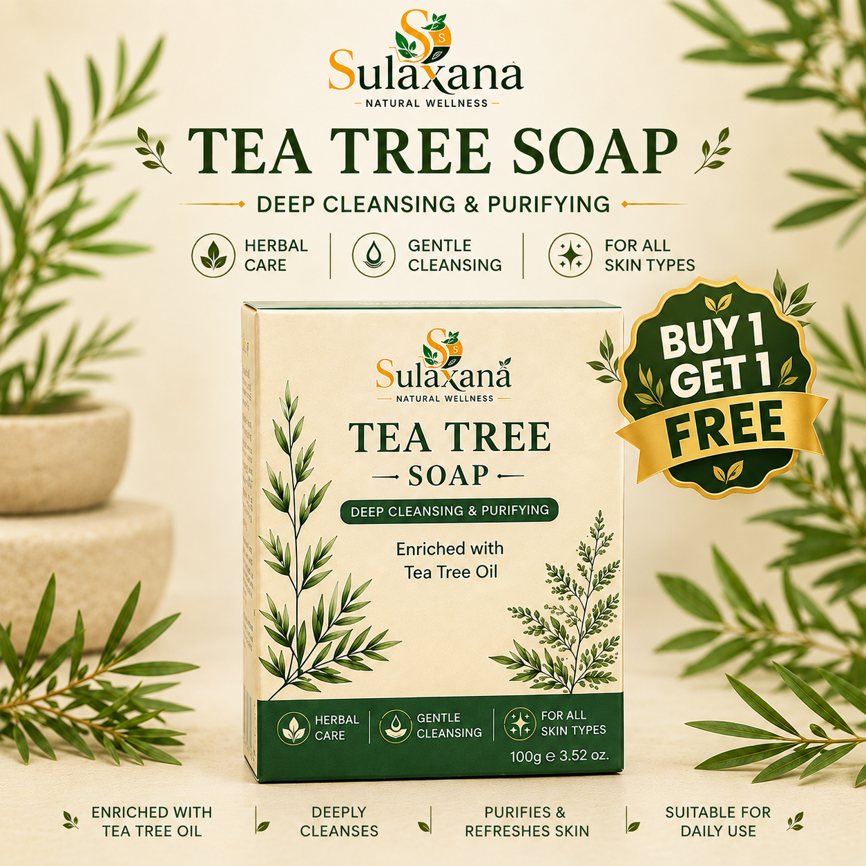 Sulaxana Tea Tree Soap (LIMITED TIME: BUY 1, GET 1 FREE)